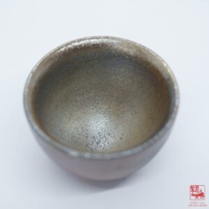 Alternative view of Wood Fired Copper Silver Glazed Teacup, 80ml